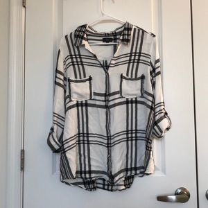 Tinsel Black and White Button Down